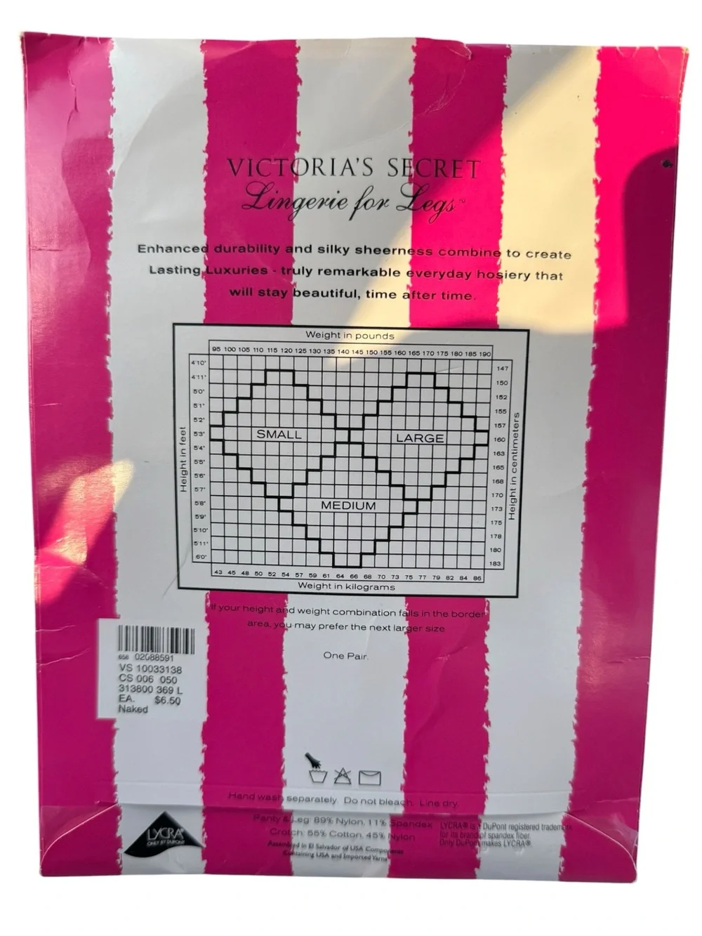 Victoria’s Secret Lasting Luxuries Sheer to Waist Pantyhose Large Nude Vintage